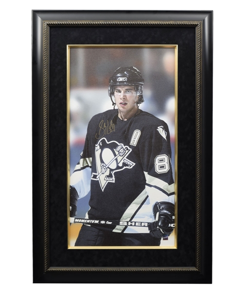 Sidney Crosby Signed Pittsburgh Penguins Framed Print on Canvas with COA (26 ¾” x 40 ¾”)