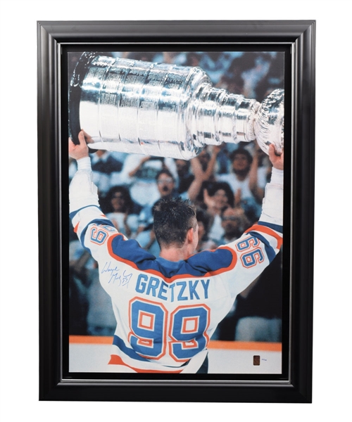 Wayne Gretzky Signed Edmonton Oilers "1988 Stanley Cup" Limited-Edition Framed Print on Canvas #34/199 with WGA COA (31" x 43")