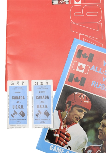 1974 Canada-Russia Series Game 4 Tickets (2) and Game Programs (2)