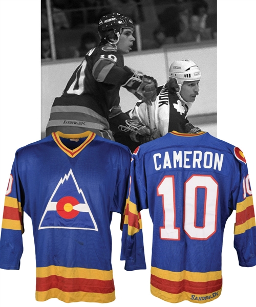 Dave Camerons 1981-82 Colorado Rockies Game-Worn Rookie Season Jersey - Team Repairs!