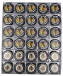 Ed Belfours Signed Chicago Black Hawks Puck Collection of 30 