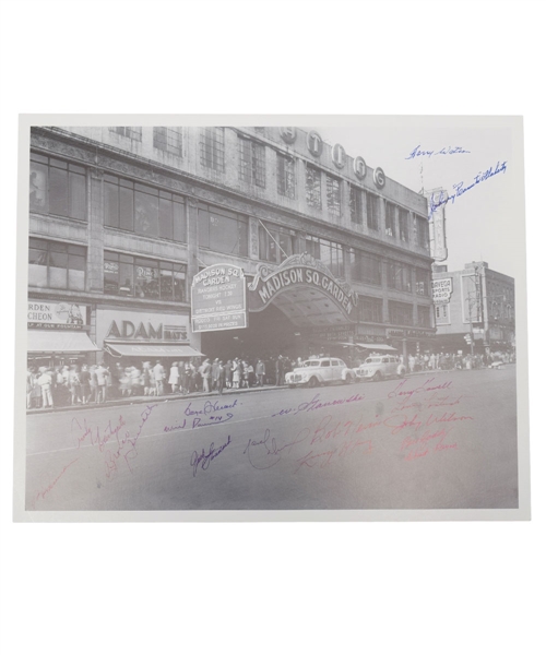 Madison Square Garden Photograph Signed by 17 Former New York Rangers Players with LOA (16" x 20")