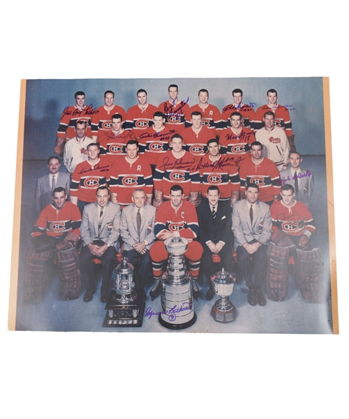 Montreal Canadiens 1957-58 Team-Signed Photo Featuring Maurice Richard with LOA (16" x 20")