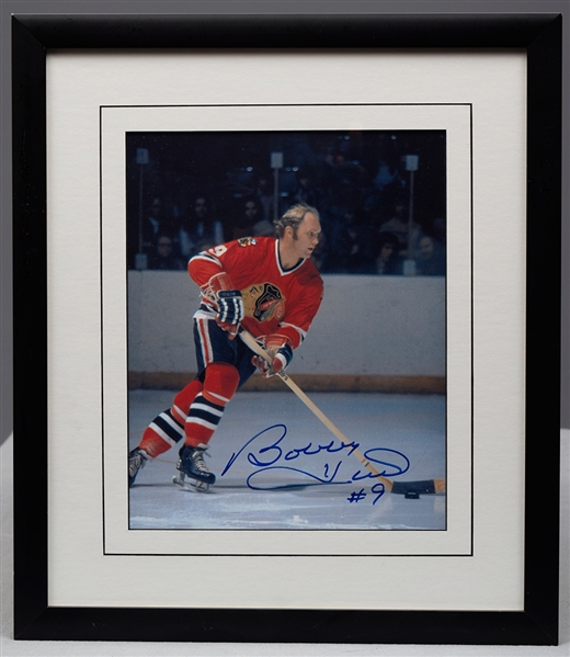 Bobby Hull Signed Framed Photo Collection of 3 Featuring a Dual-Signed Gordie Howe with LOA