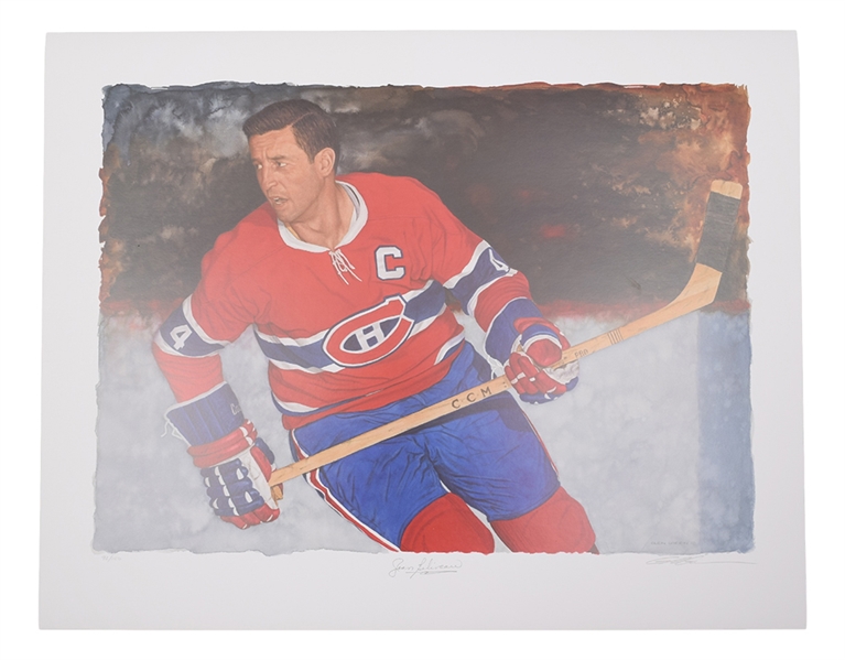 Jean Beliveau Signed Montreal Canadiens Limited-Edition Glen Green Lithograph with LOA (24 ½” x 31”) 