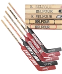 Ed Belfours Chicago Black Hawks Signed Game-Issued Cooper and Christian Stick Collection of 5