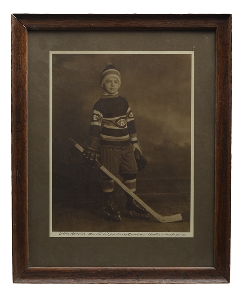 1924-25 Montreal Canadiens Mascot Lodois Mainville Framed Photo (17” x 21”)