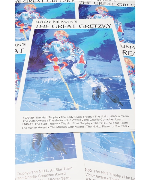 Vintage 1981 LeRoy Neiman "The Great Gretzky" Poster Collection of 10