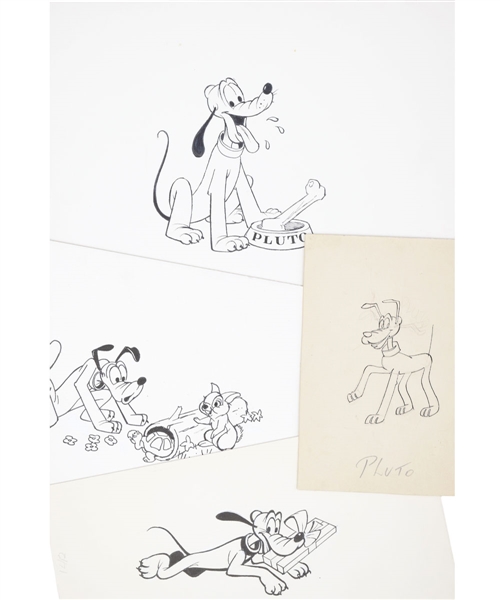 Pluto 1960s-1970s Walt Disney Original Advertising Sketches (4)