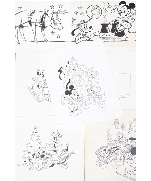 Mickey Mouse and Friends 1960s-1970s Walt Disney Original Advertising Sketches (5)