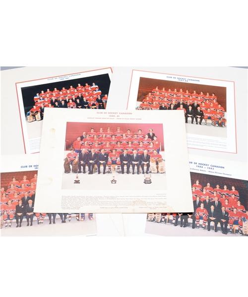  Montreal Canadiens Early-1980s Official Team Photo Collection of 5