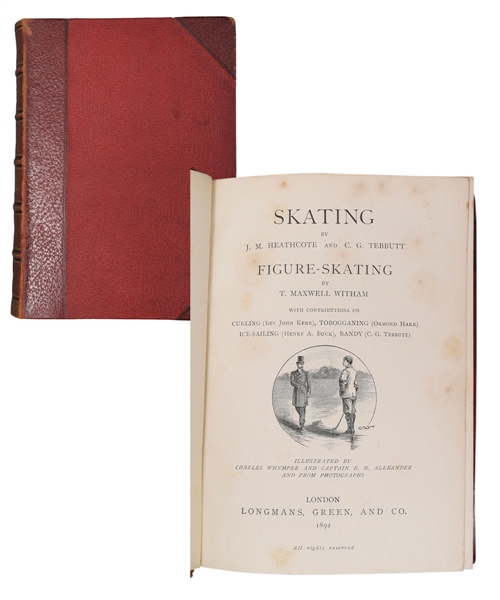 Scarce 1892 Badminton Library Skating Hardcover Book with Hockey Content