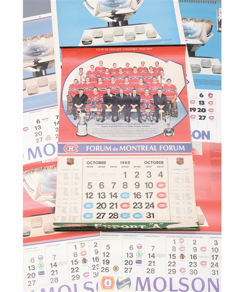 Montreal Canadiens 1969-84 Montreal Forum Calendar Collection of 12