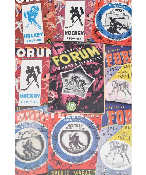 Montreal Forum 1935-46 Montreal Canadiens Hockey Program Collection of 11