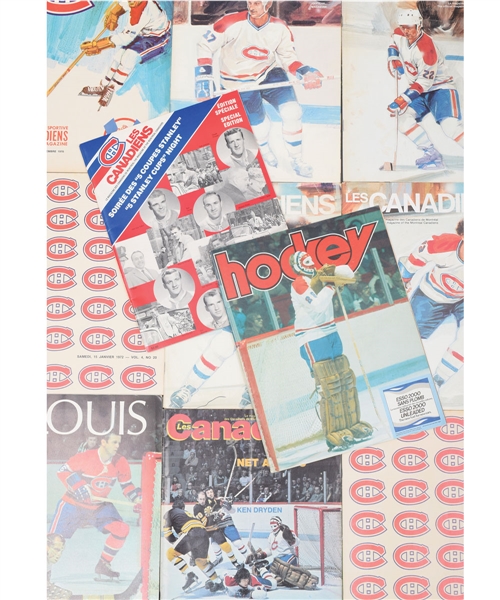 Montreal Forum 1970s/1980s Montreal Canadiens Hockey Program Collection of 40 Plus Press Kits (11)