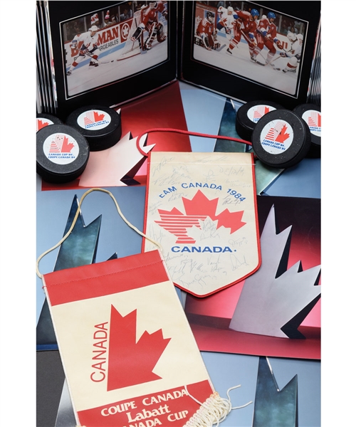 Team Canada 1980s/1990s Canada Cup and World Championships Memorabilia Collection of 50