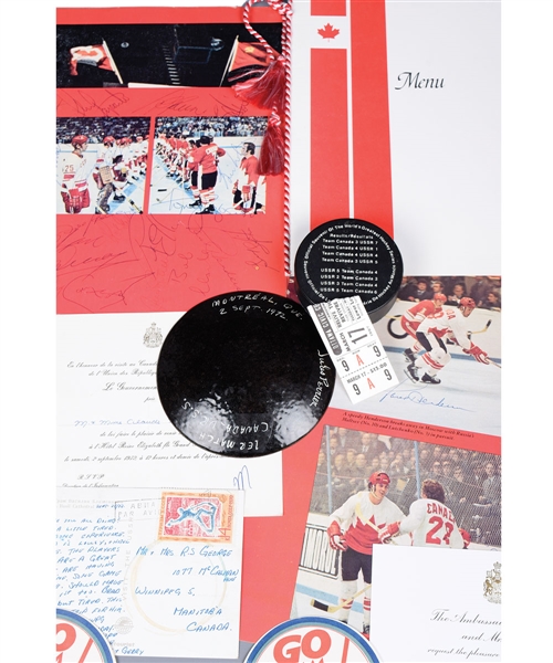 1972 Canada-Russia Series Memorabilia Collection of 10 with Team Canada Team-Signed Pages