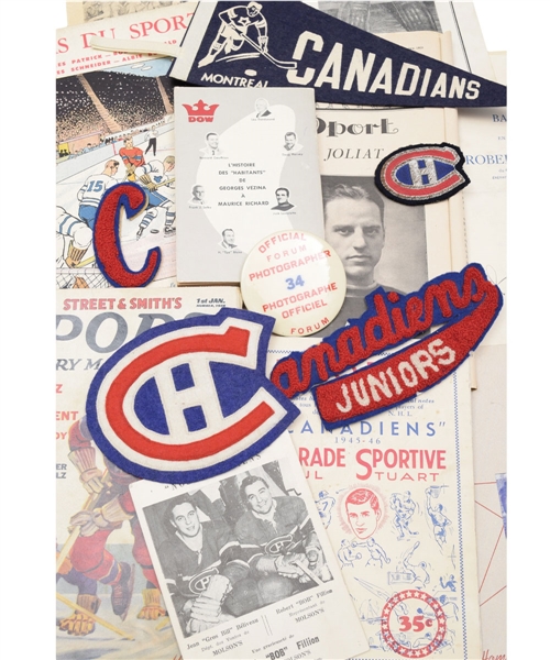 Montreal Canadiens 1930s / 1950s Memorabilia Collection of 17