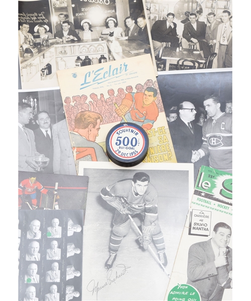 Maurice Richard Vintage Montreal Canadiens Memorabilia Collection of 17