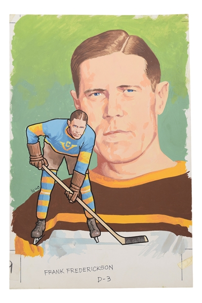 Frank Fredrickson, Harvey Pulford, Alf Smith and Billy Gilmour Original 1983 Hockey Hall of Fame Artwork by Carleton McDiarmid