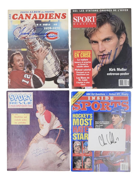 Montreal Canadiens Autograph Collection of 34 with Beliveau, Moore and Henri Richard with LOA