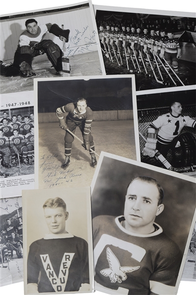 Vintage 1920s-1970s AHL, EHL, EAHL, QJHL and Other Leagues Hockey Photo Collection of 180+