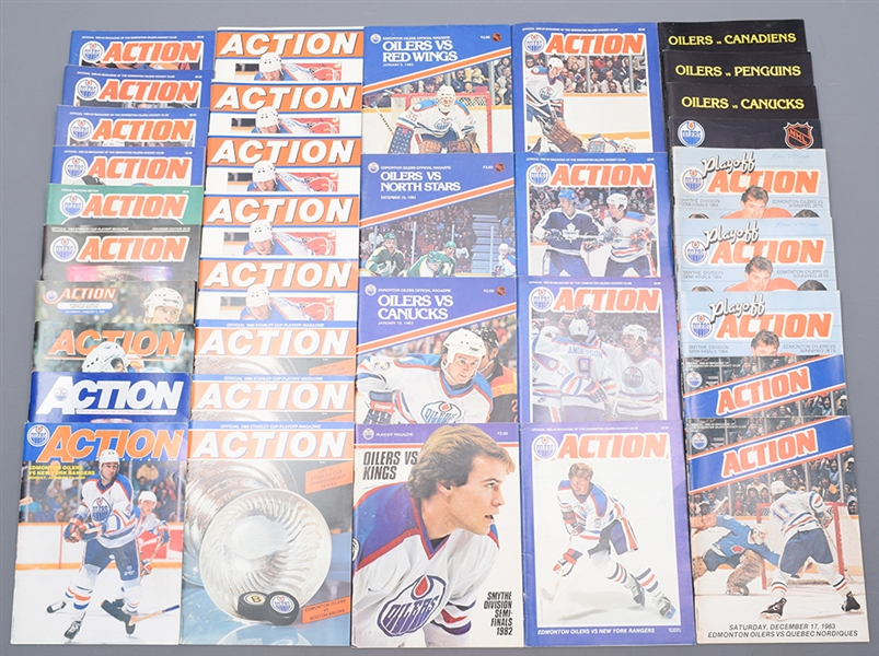 Edmonton Oilers 1981-88 Hockey Program Collection of 35
