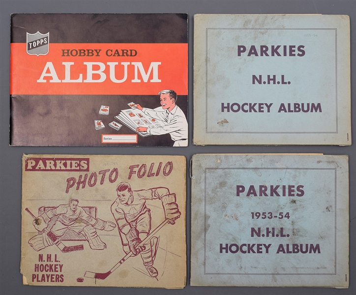1950s Parkhurst Albums (3) and 1963-64 Premium Stanley Cup, 1935-36 "Champion" Folder and 1960-61 Topps Album