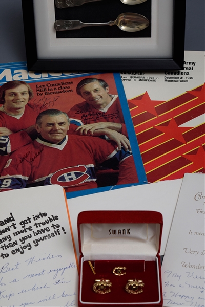 Montreal Canadiens Vintage Memorabilia and Autograph Collection with NHA Spoons (2), Richard/Beliveau/Lafleur Triple-Signed Magazine and More!