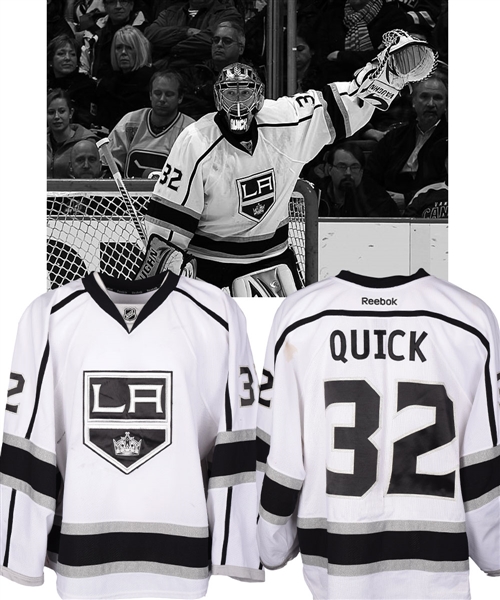 Jonathan Quicks 2011-12 Los Angeles Kings Game-Worn Jersey with Team LOA - Stanley Cup Championship Season! - Photo-Matched!