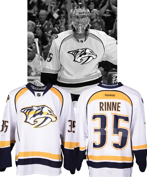 Pekka Rinnes 2011-12 Nashville Predators Game-Worn Jersey with Team LOA - Photo-Matched!