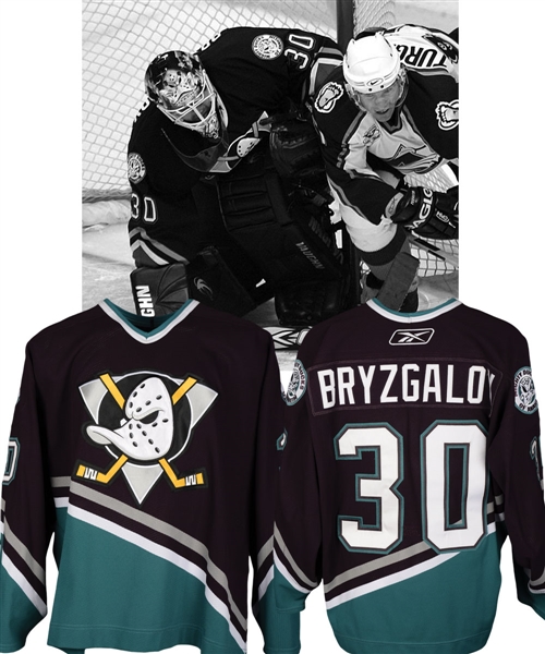 Ilya Bryzgalovs 2005-06 Anaheim Mighty Ducks Game-Worn Rookie Season Jersey with LOA