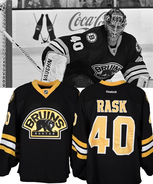 Tuukka Rasks 2011-12 Boston Bruins Game-Worn Alternate Jersey with Team LOA - Photo-Matched!