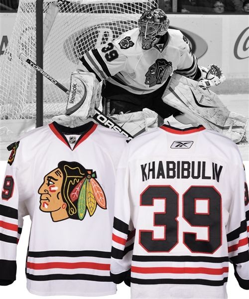 Nikolai Khabibulins 2008-09 Chicago Black Hawks Game-Worn Jersey with Team LOA - Photo-Matched!