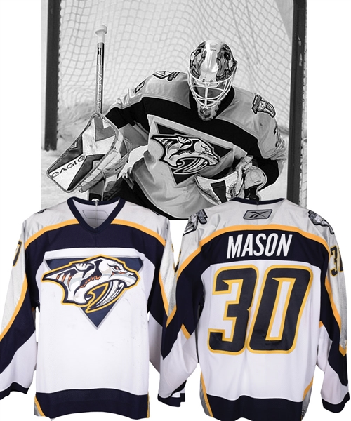 Chris Masons 2006-07 Nashville Predators Game-Worn Jersey with Team LOA - Photo-Matched!