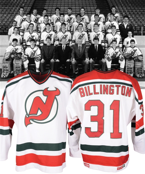 Craig Billingtons 1986-88 New Jersey Devils Game-Worn Jersey with Team LOA