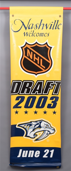 Hockey Memorabilia Collection with 2003 NHL Draft Banner, NHL Game-Used Socks and More!