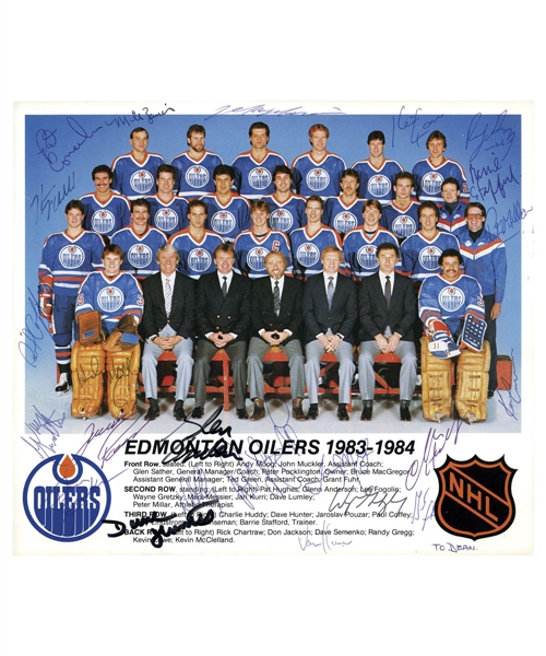 Edmonton Oilers 1983-84 Stanley Cup Champions Team-Signed Picture by 23 with Gretzky and Messier