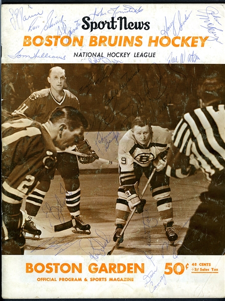 Boston Bruins 1966-67 Team-Signed Program with Bobby Orr Rookie 
