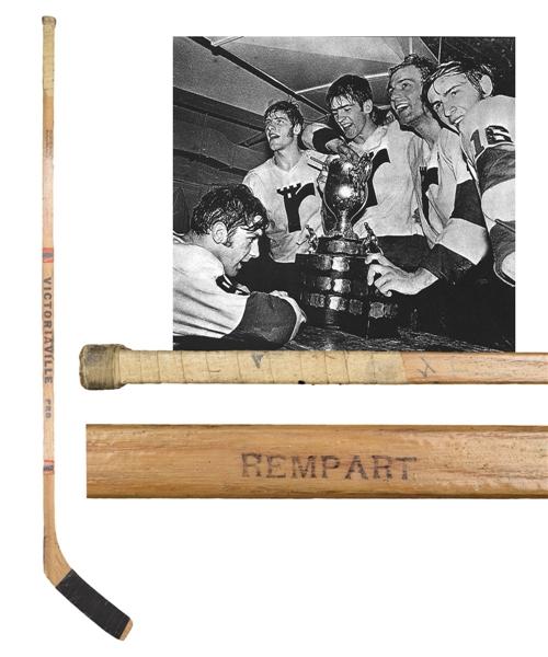 Guy Lafleurs 1970-71 Quebec Remparts Memorial Cup Finals Signed Game-Used Stick with His Signed LOA