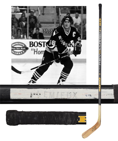 Mario Lemieuxs Mid-1990s Pittsburgh Penguins Signed Koho Revolution Game-Used Stick