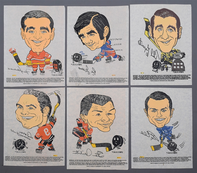 1970-71 Kelloggs NHL Hockey Iron-On Transfers Complete Set of 6