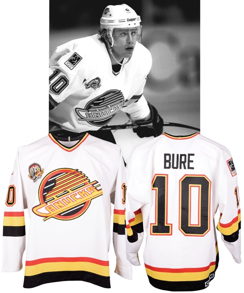 Pavel Bures 1994-95 Vancouver Canucks Game-Worn Jersey with LOAs - 25th Patch! - Team Repairs! - Video-Matched! - Photo-Matched!