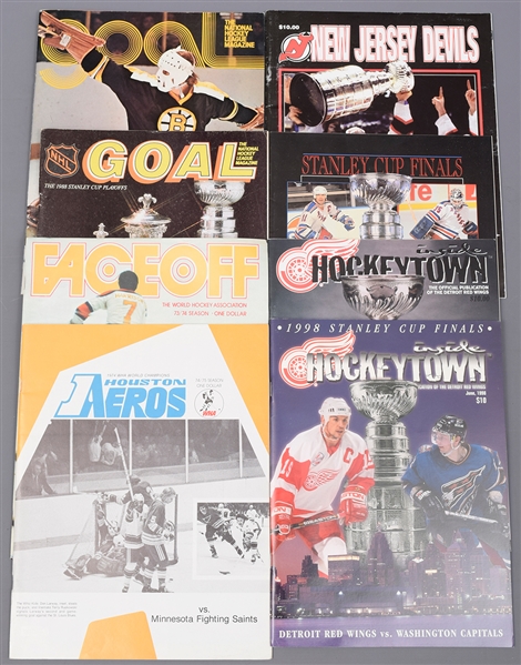 WHA and NHL 1970s/1990s Hockey Program and Memorabilia Collection of 18