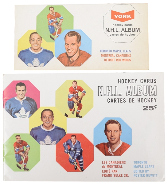 York Peanut Butter 1961-62 and 1963-64 Hockey Card Albums Plus 1980-81 O-Pee-Chee Hockey Super Photos Set of 24
