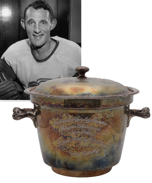 Bill Gadsby’s 1964-65 Detroit Red Wings NHL Championship Ice Bucket Award with His Signed LOA (8")