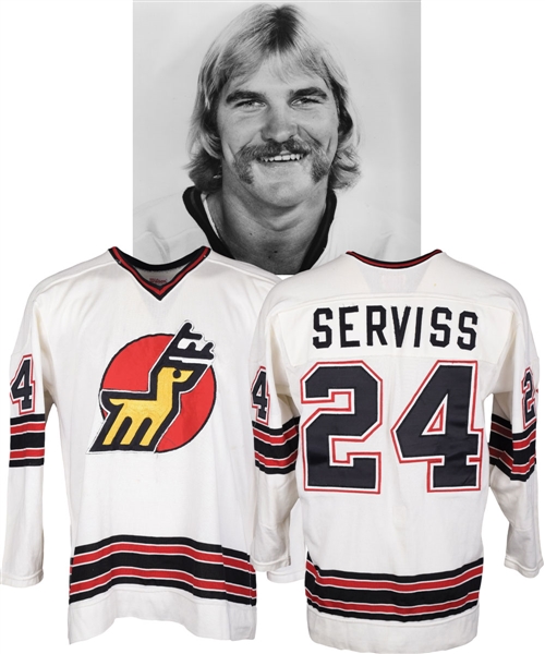 Tom Serviss 1974-75 WHA Michigan Stags Game-Worn Jersey with LOA