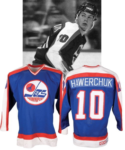 Dale Hawerchuks 1983-84 Winnipeg Jets Game-Worn Jersey with LOAs - Photo-Matched!