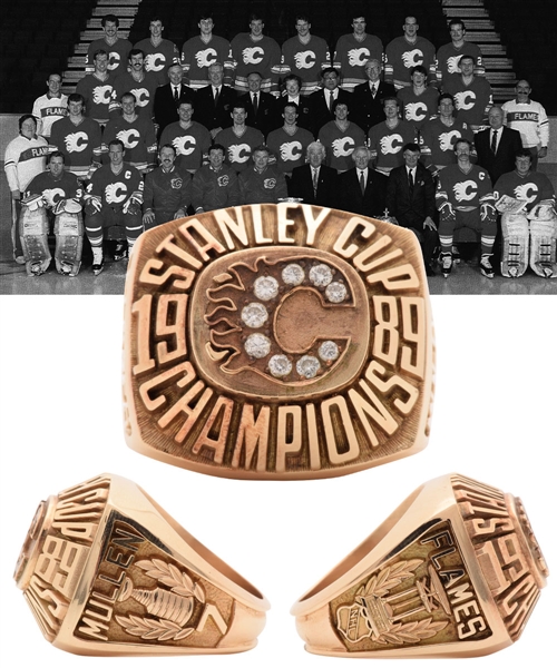 Calgary Flames 1988-89 Stanley Cup Championship 10K Gold and Diamond Prototype Joe Mullen Ring with LOA