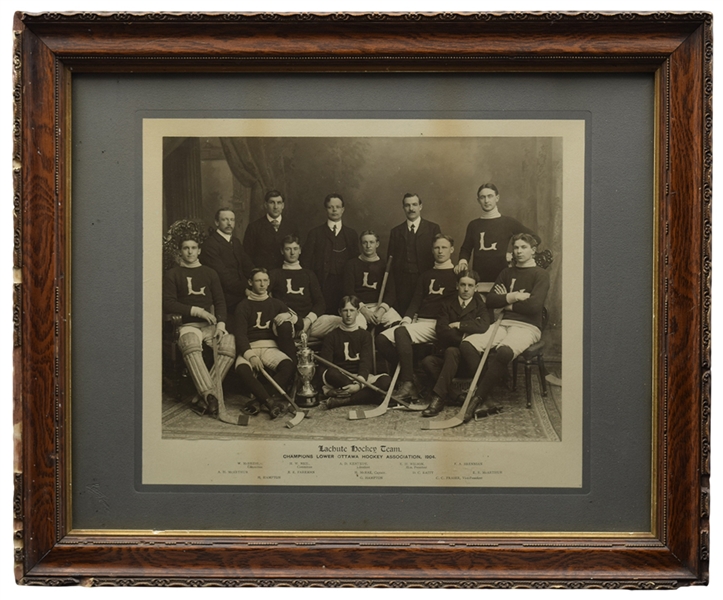 1904 Lachute Hockey Team Framed Team Photo - Champions of Lower Ottawa Hockey Association (23" x 28")